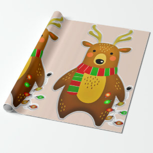 Regalo Papel de envoltura de renos para navidades
