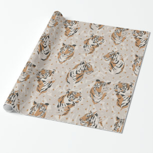 Regalo papel de envoltura de safari de un tigre salvaje