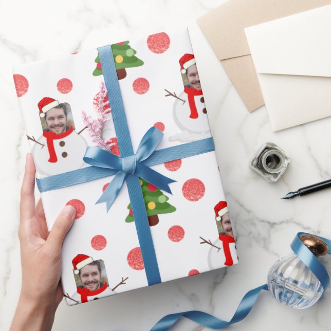 Regalo Papel de envoltura de snowman con foto graciosa pe (Regalar)
