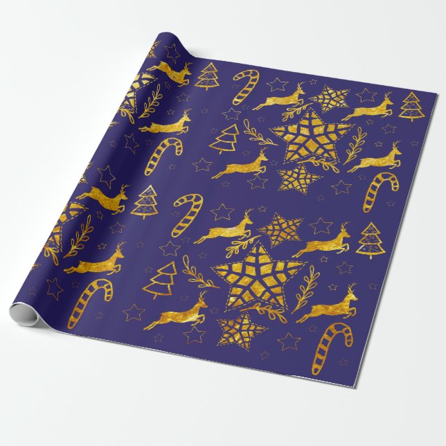 Regalo Papel de envoltura de Star Leap Blue (Desenrollado)