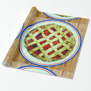Regalo papel de envoltura de tarta de fresa