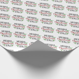 Regalo Papel de envoltura de tipografía de Feliz Navidad 