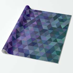 Regalo papel de envoltura de triángulos azul púrpura