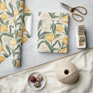 Regalo Papel de envoltura de tulipán romántico