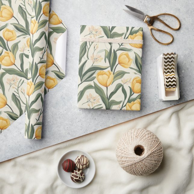 Regalo Papel de envoltura de tulipán romántico (Artesanía)
