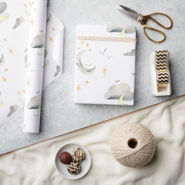 Regalo Papel De Envoltura Del Cielo Nocturno De La Luna Y (Artesanía)