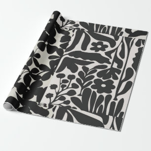Regalo papel de envoltura en blanco y negro