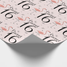 Papel de envoltura Flamingo Rosa "Sweet 16"