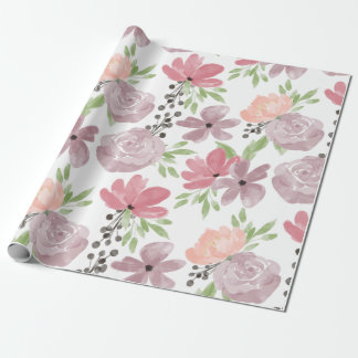 Regalo papel de envoltura floral