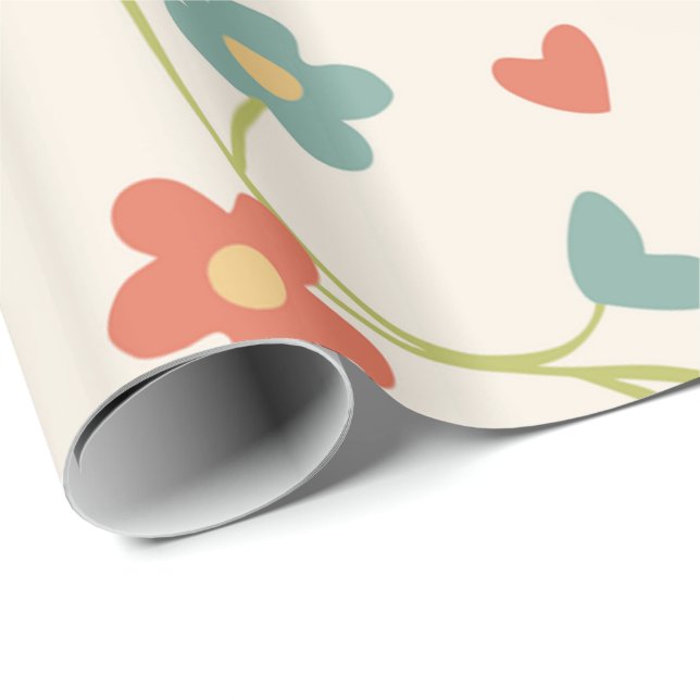 Regalo Papel de Envoltura Floral (Esquina del rollo)