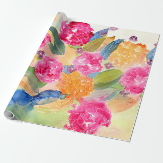 Regalo Papel de envoltura floral acuarela