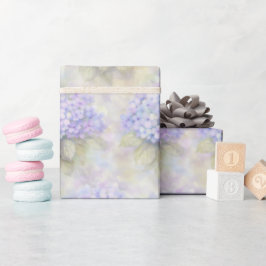 Regalo Papel de Envoltura Floral de Hortensia Lila