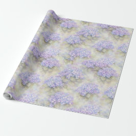 Regalo Papel de Envoltura Floral de Hortensia Lila