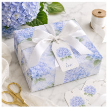 Papel de Envoltura Floral Hortensia Azul