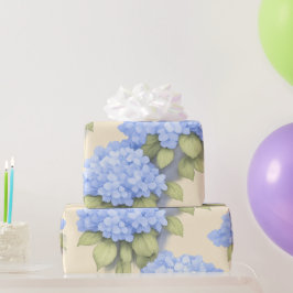 Regalo Papel de Envoltura Floral Hortensia Azul