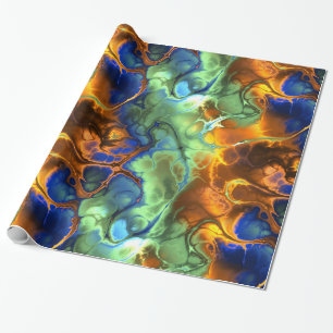 Regalo papel de envoltura fractal espacial