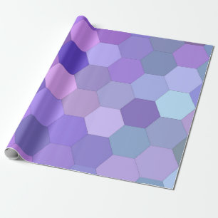 Regalo papel de envoltura hexagonal púrpura