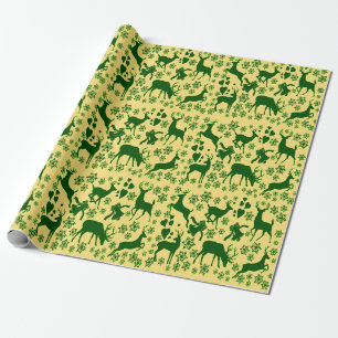Regalo Papel de envoltura Leap Deer Amarillo-Verde