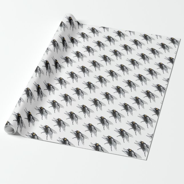 Regalo Papel de envoltura mate blanco Fly Buddy (Desenrollado)