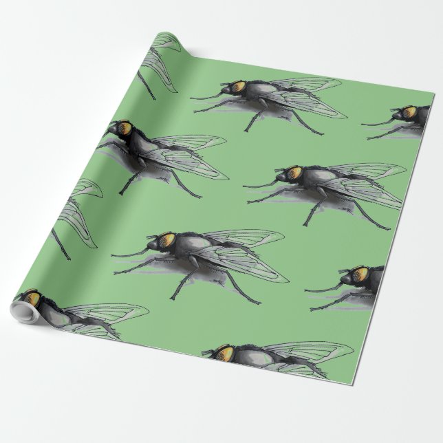 Regalo Papel de envoltura mate verde de Fly Buddy (Desenrollado)