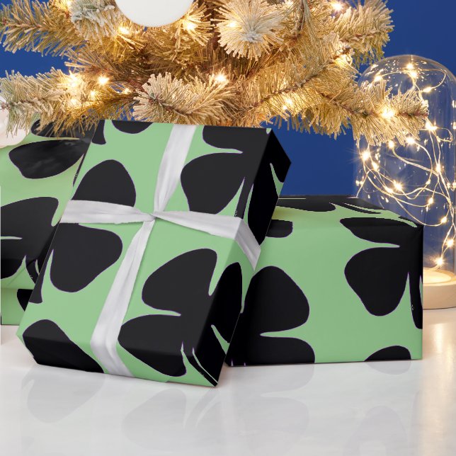 Regalo Papel de envoltura mate verde negro (Vacaciones)