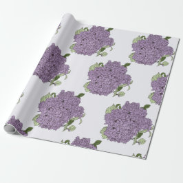 Regalo Papel de envoltura morado de hidrangea