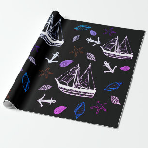 Regalo Papel de envoltura náutico, tema oceánico