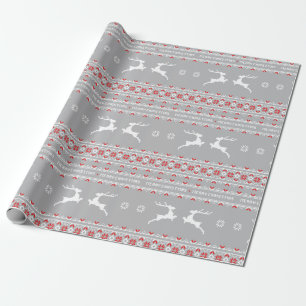 Regalo papel de envoltura - Navidades feos suéter gris