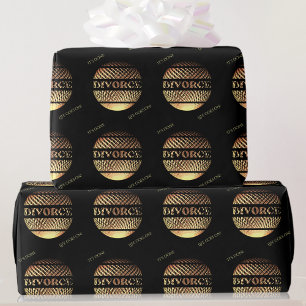 Regalo Papel de envoltura negro de oro del fiesta del div