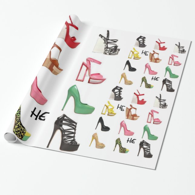 Regalo Papel de envoltura para el cumpleaños del zapato d (Desenrollado)
