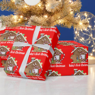 Regalo Papel de envoltura para el primer oso de Navidad d