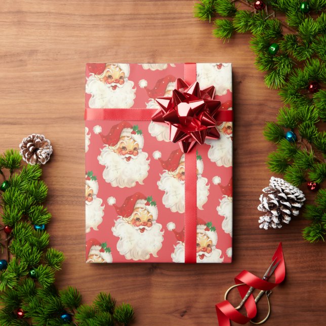 Regalo Papel de envoltura para Navidades de la retro Sant (Regalo de vacaciones)