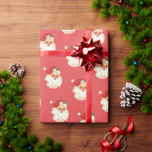 Regalo Papel de envoltura para Navidades de la retro Sant