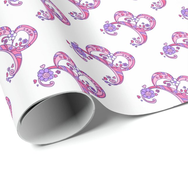 Regalo Papel de envoltura personalizado en monograma de l (Esquina del rollo)