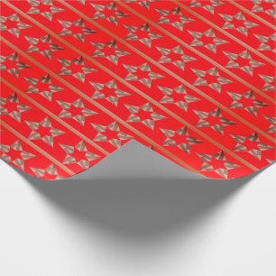 Regalo Papel de envoltura rojo de estrellas festivas