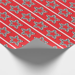Regalo Papel de envoltura rojo de estrellas festivas