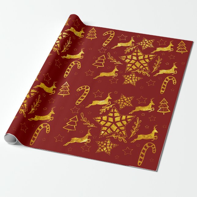 Regalo Papel de envoltura rojo de Star Leap (Desenrollado)