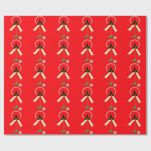 Regalo Papel De Envoltura Rojo Oro Y Blanco