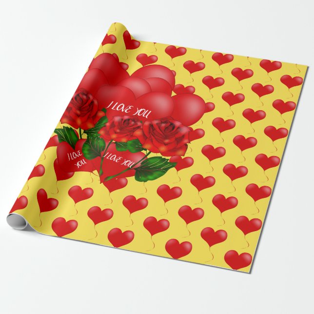 Regalo Papel de envoltura romántico (Desenrollado)