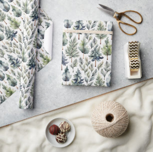Regalo Papel de envoltura rústico de pino navidades