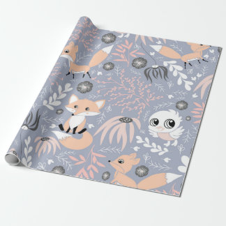 Regalo Papel de envoltura tierno para animales de bosque