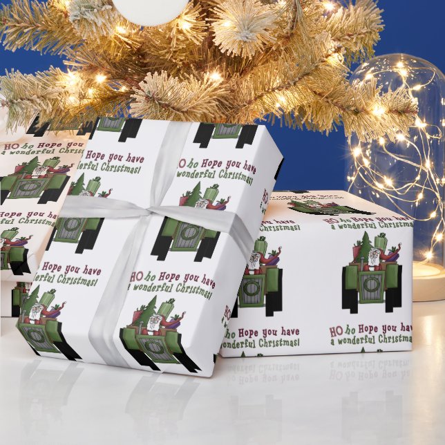 Regalo Papel de envoltura Tractor Santa Holiday (Vacaciones)
