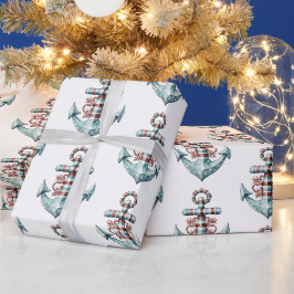 Regalo Papel de envolver a Navidades de ancla náutica