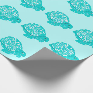 Regalo Papel de envolver acuático del patrón de tortuga