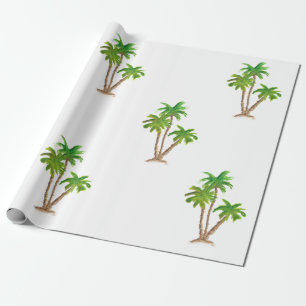 Regalo Papel de envolver acuático Palm Tree Beach