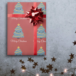 Regalo Papel de envolver árbol de Navidad kawaii