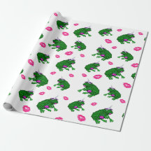 Papel de envolver besos de la dama de la rana