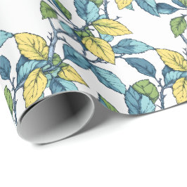 Regalo Papel de envolver botánico de hojas de primavera