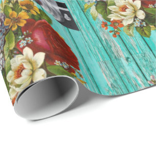 Regalo Papel de envolver brillante fotografía floral