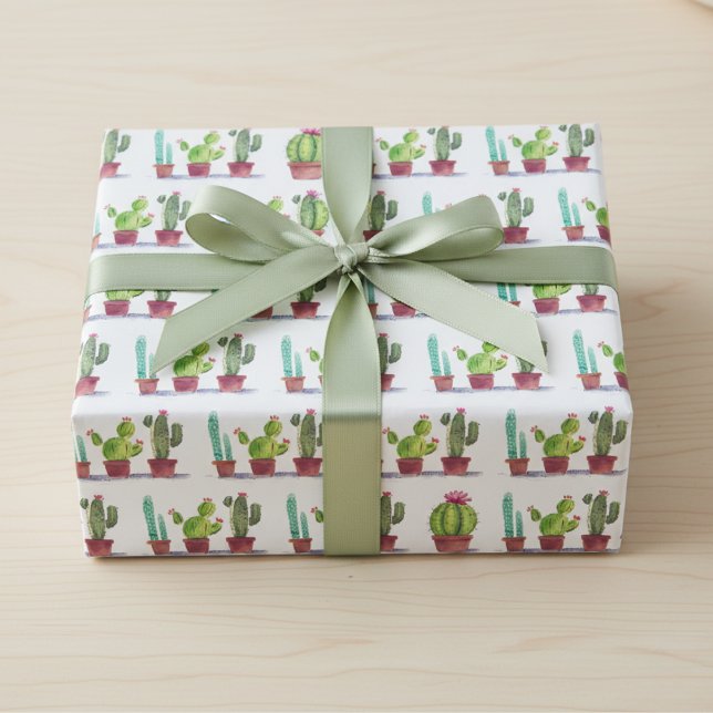 Regalo Papel de envolver cactus  (Playful Cactus Art Wrapping Paper)